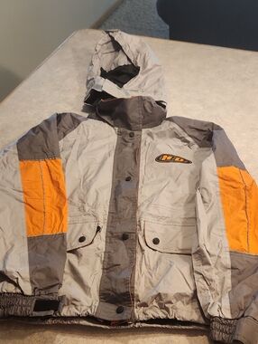 Harley-Davidson Gray & Orange Colorblock Raincoat